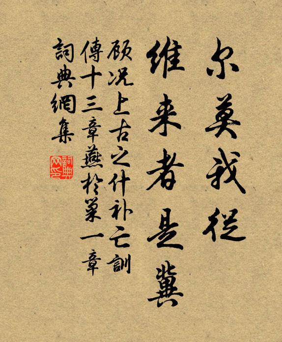 顾况尔莫我从，维来者是冀书法作品欣赏