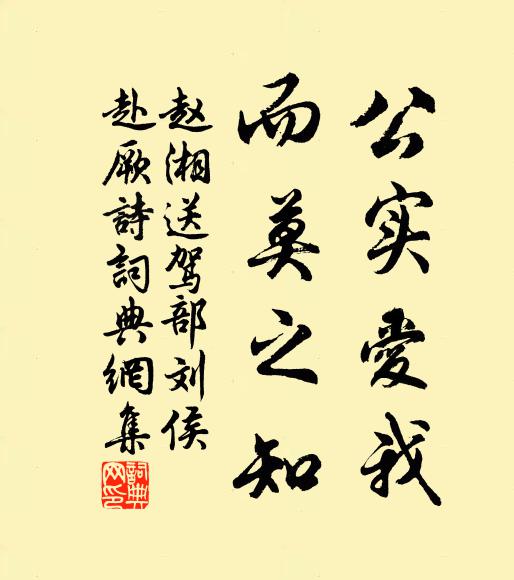 赵湘公实爱我,而莫之知书法作品欣赏