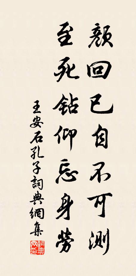 王安石颜回已自不可测，至死钻仰忘身劳书法作品欣赏