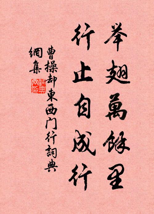 曹操举翅万馀里，行止自成行书法作品欣赏