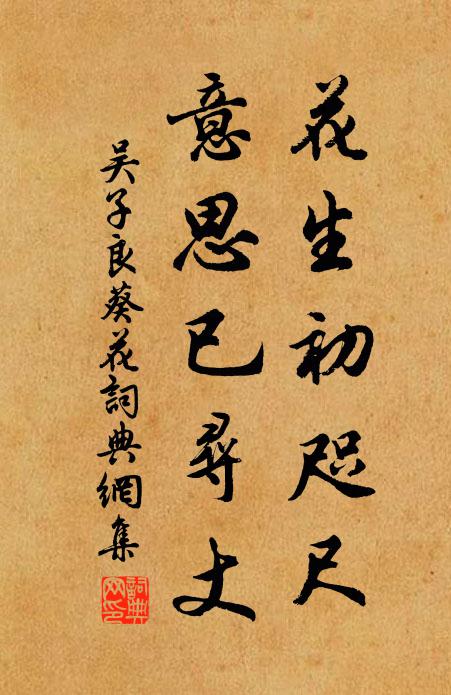 吴子良花生初咫尺，意思已寻丈书法作品欣赏