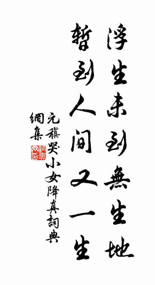 元稹浮生未到无生地，暂到人间又一生书法作品欣赏