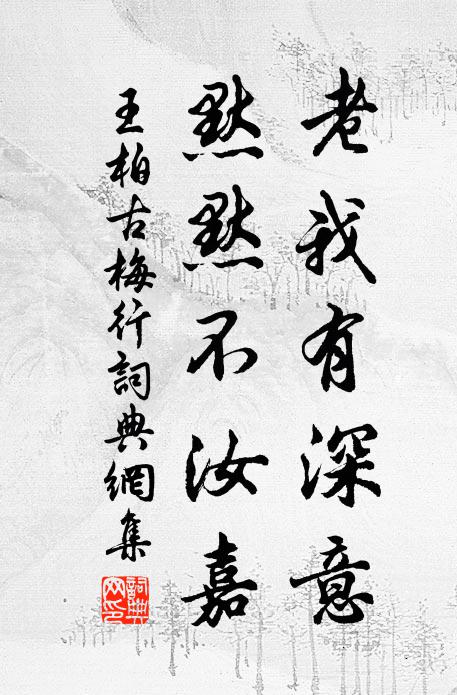 王柏老我有深意，默默不汝嘉书法作品欣赏