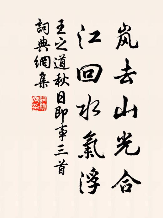 王之道岚去山光合，江回水气浮书法作品欣赏