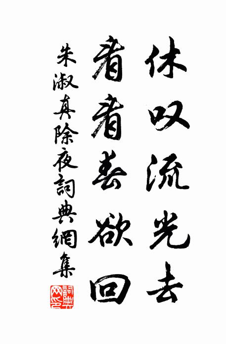 朱淑真休叹流光去，看看春欲回书法作品欣赏