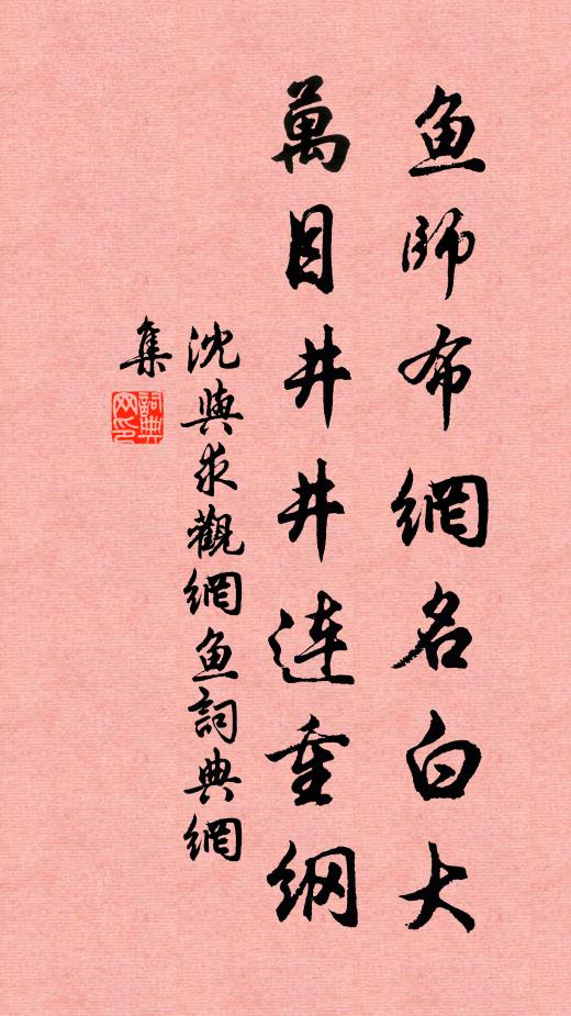 沈与求鱼师布网名白大，万目井井连重纲书法作品欣赏