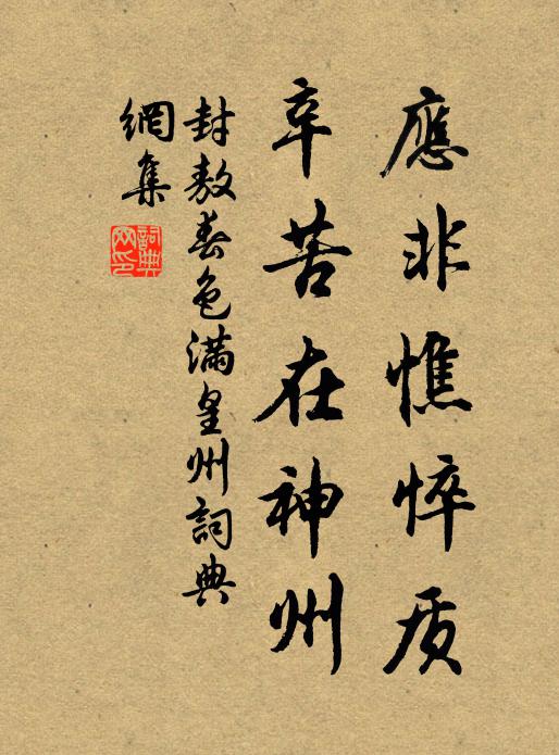封敖应非憔悴质，辛苦在神州书法作品欣赏