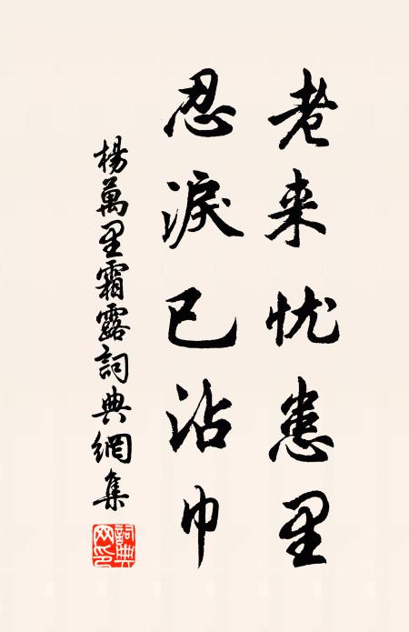 杨万里老来忧患里，忍泪已沾巾书法作品欣赏