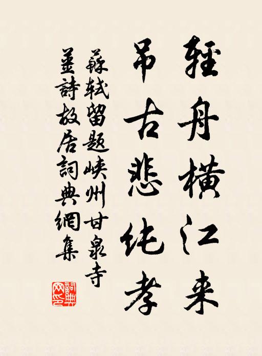 苏轼轻舟横江来，吊古悲纯孝书法作品欣赏