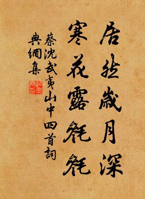 蔡沈居然岁月深，寒花露毵毵书法作品欣赏