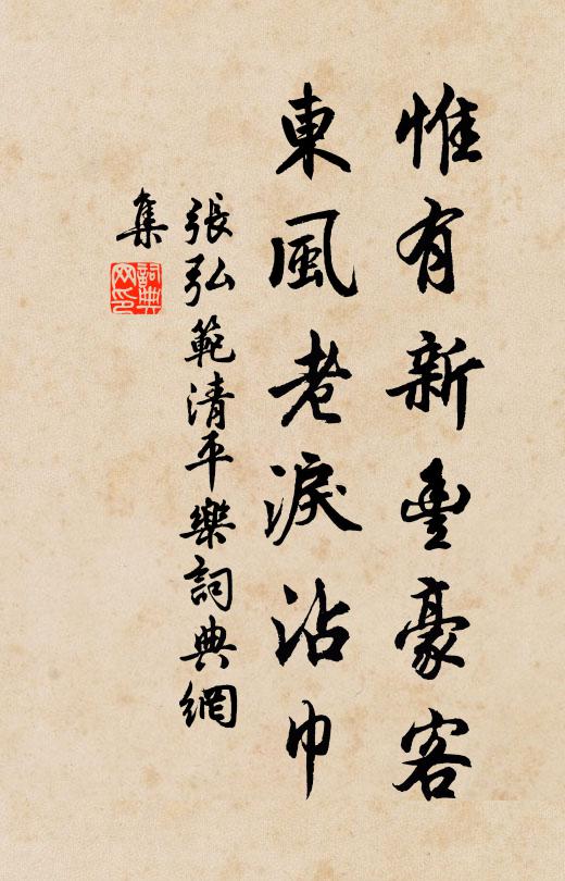 张弘范惟有新丰豪客，东风老泪沾巾书法作品欣赏