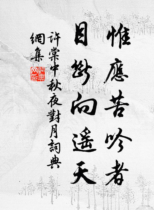 许棠惟应苦吟者，目断向遥天书法作品欣赏