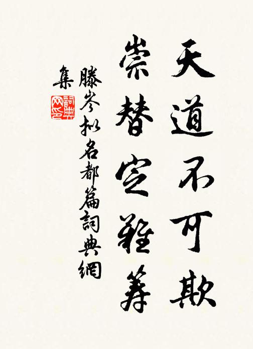 滕岑天道不可欺，崇替定难筹书法作品欣赏