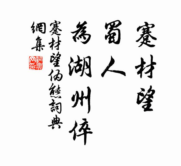 佚名蹇材望，蜀人，为湖州倅书法作品欣赏