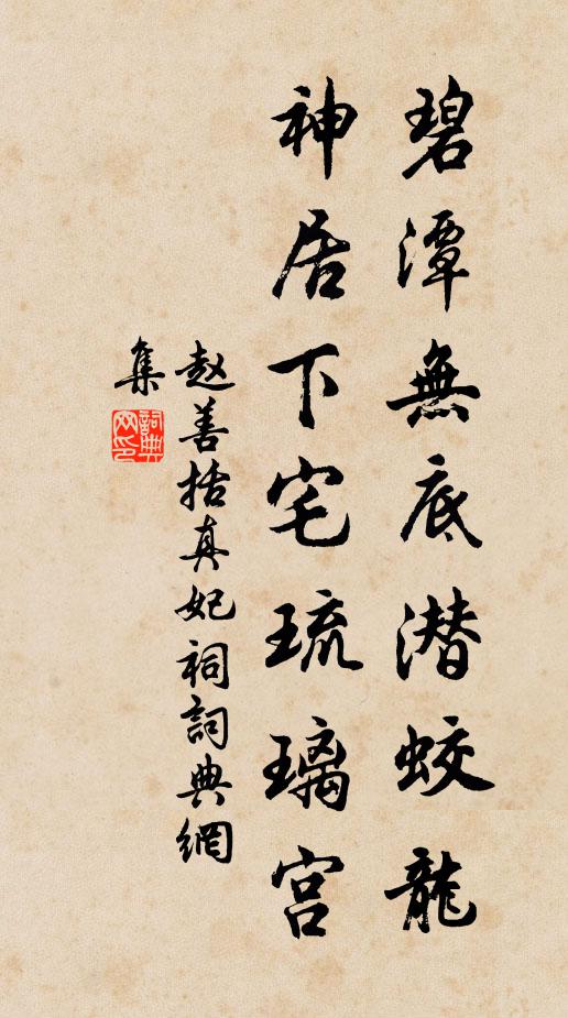 赵善括碧潭无底潜蛟龙，神居下宅琉璃宫书法作品欣赏