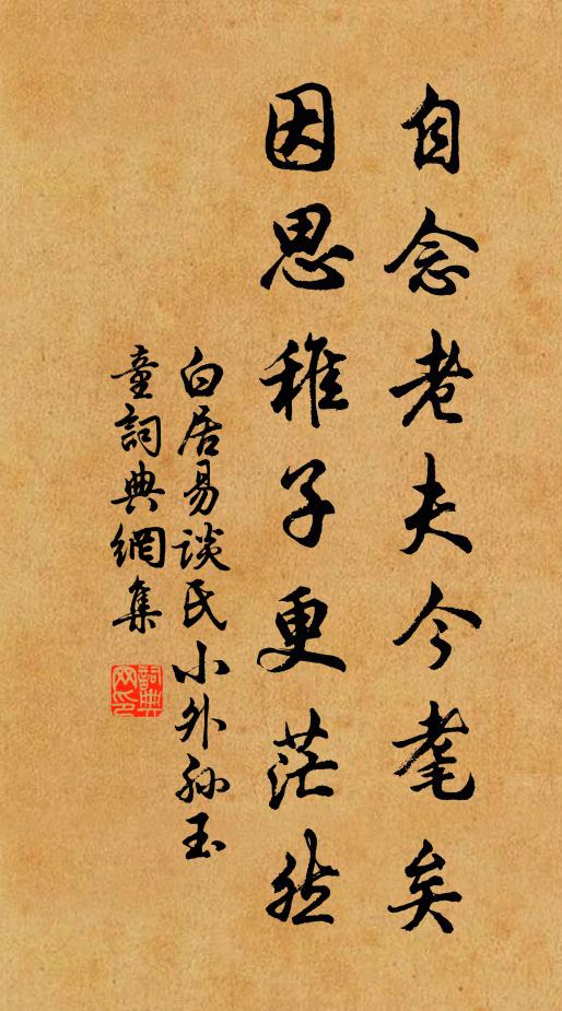 白居易自念老夫今耄矣，因思稚子更茫然书法作品欣赏