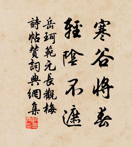 岳珂寒谷将春，轻阴不遮书法作品欣赏