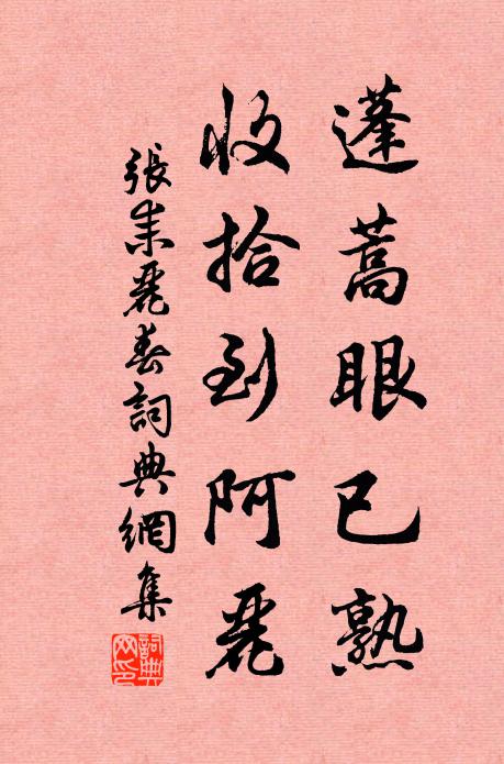 张耒蓬蒿眼已熟，收拾到阿丽书法作品欣赏