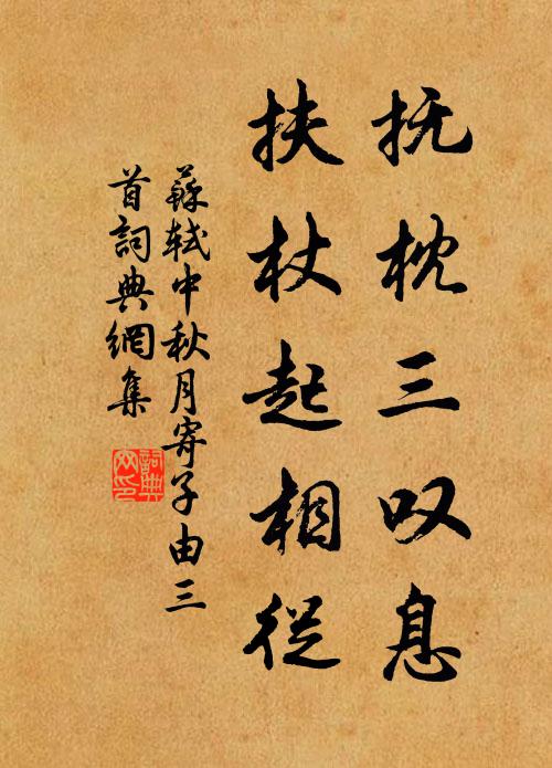 苏轼抚枕三叹息，扶杖起相从书法作品欣赏