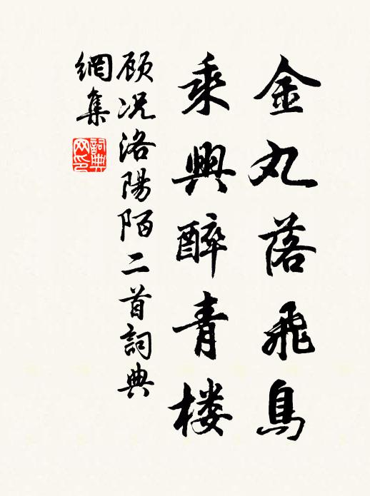 顾况金丸落飞鸟，乘兴醉青楼书法作品欣赏