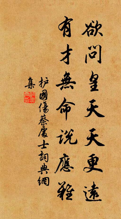 护国欲问皇天天更远，有才无命说应难书法作品欣赏