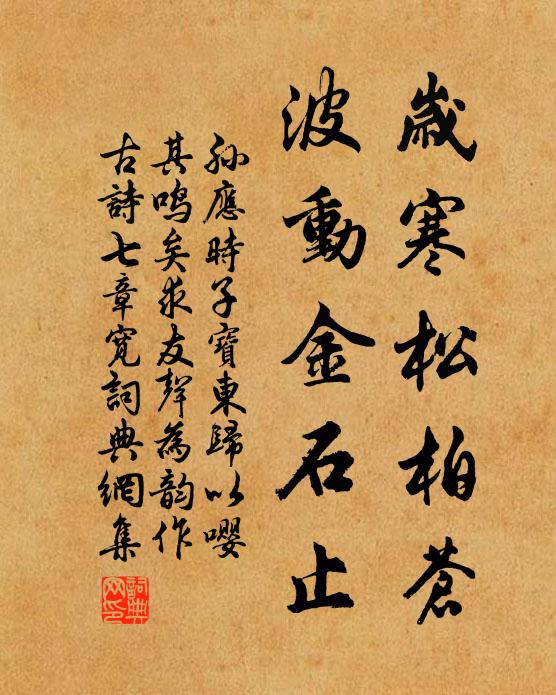 孙应时岁寒松柏苍，波动金石止书法作品欣赏