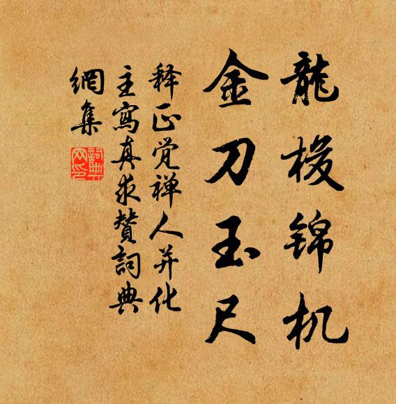 释正觉龙梭锦机，金刀玉尺书法作品欣赏