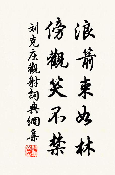 刘克庄浪箭束如林，傍观笑不禁书法作品欣赏