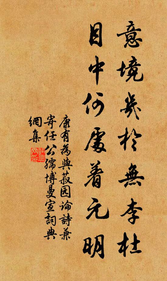 康有为意境几于无李杜，目中何处着元明书法作品欣赏