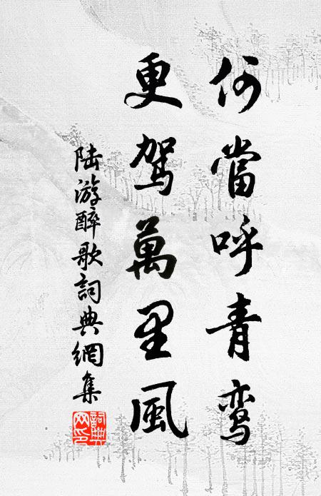 陆游何当呼青鸾，更驾万里风书法作品欣赏