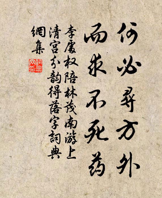 李处权何必寻方外，而求不死药书法作品欣赏