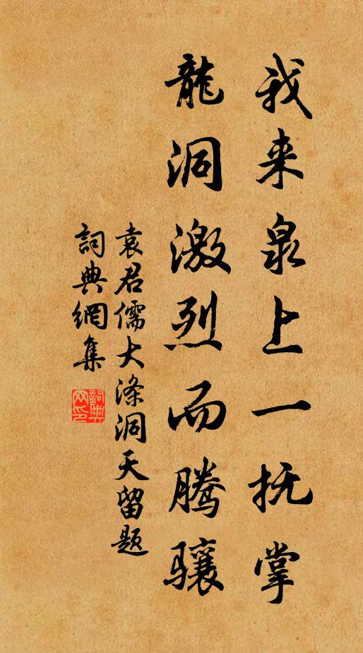 袁君儒我来泉上一抚掌，龙洞激烈而腾骧书法作品欣赏