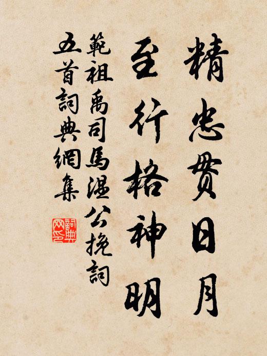 范祖禹精忠贯日月，至行格神明书法作品欣赏