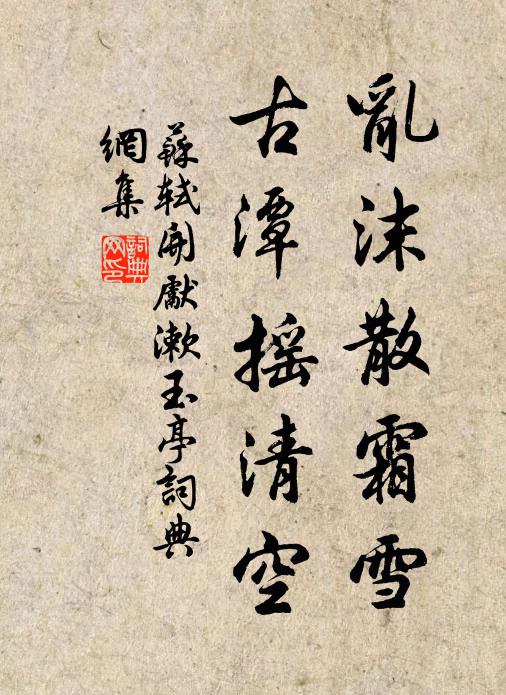 苏轼乱沫散霜雪，古潭摇清空书法作品欣赏