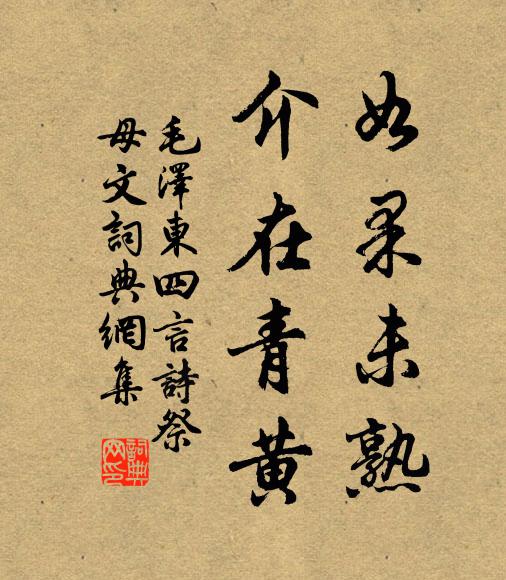 如果未熟,介在青黄书法作品欣赏