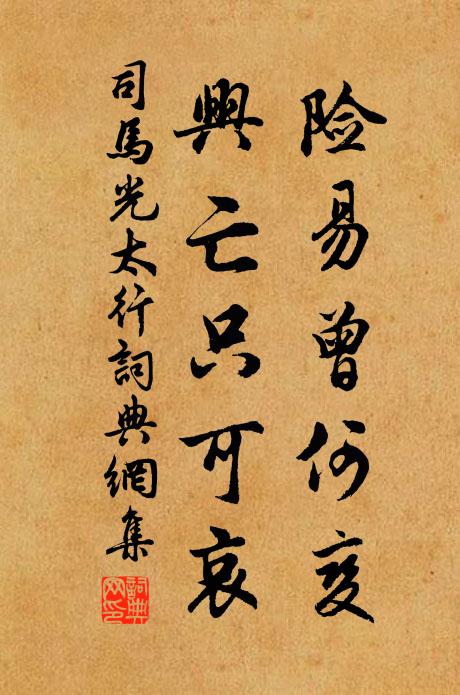 司马光险易曾何变，兴亡只可哀书法作品欣赏