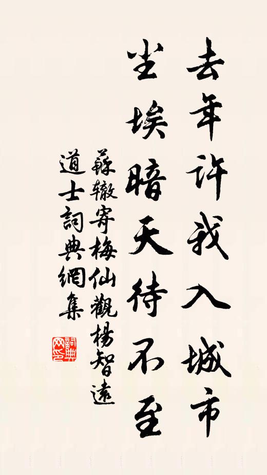 苏辙去年许我入城市，尘埃暗天待不至书法作品欣赏