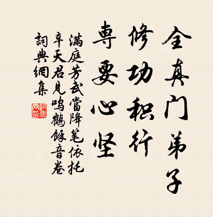 佚名全真门弟子，修功积行，专要心坚书法作品欣赏