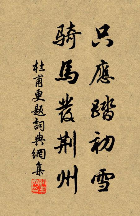 杜甫只应踏初雪，骑马发荆州书法作品欣赏