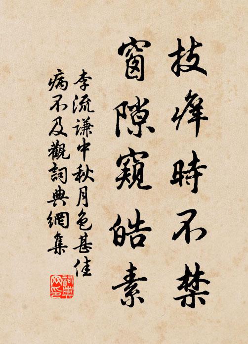 李流谦技痒时不禁，窗隙窥皓素书法作品欣赏