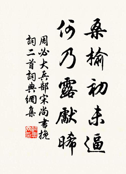 周必大桑榆初未逼，何乃露先晞书法作品欣赏