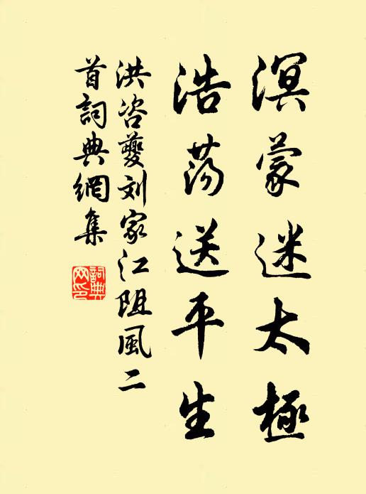 洪咨夔溟蒙迷太极，浩荡送平生书法作品欣赏