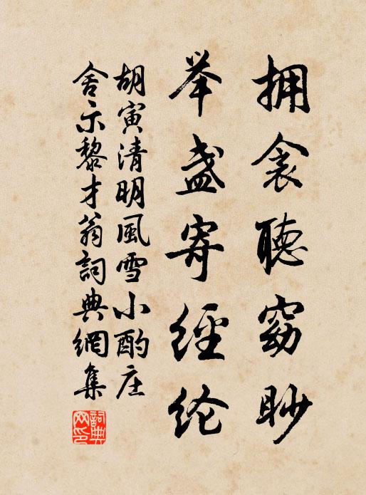 胡寅拥衾听窈眇,举盏寄经纶书法作品欣赏