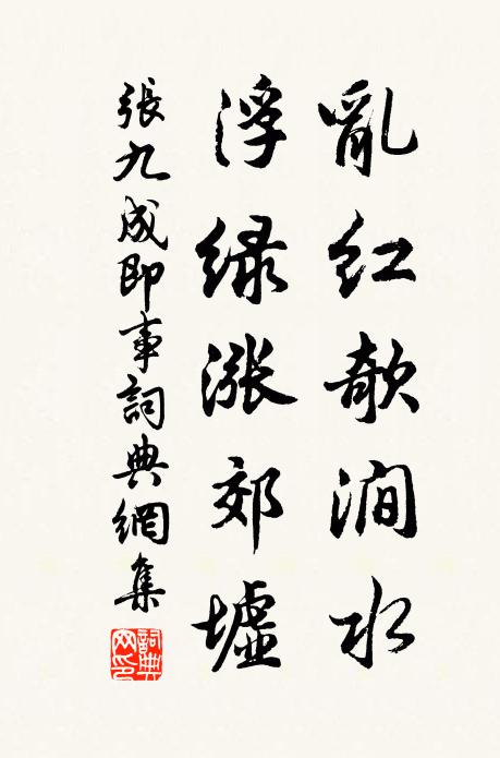 张九成乱红欹涧水，浮绿涨郊墟书法作品欣赏