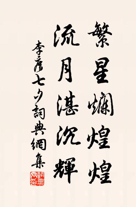 李廌繁星烂煌煌,流月湛沉辉书法作品欣赏