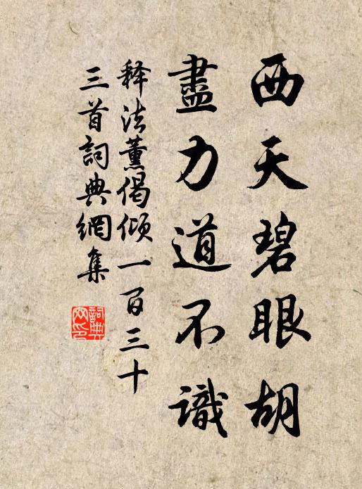 释法薰西天碧眼胡，尽力道不识书法作品欣赏