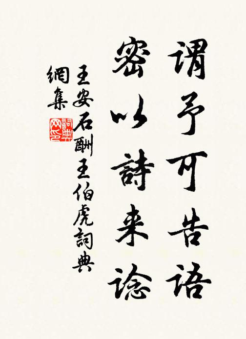 王安石谓予可告语，密以诗来谂书法作品欣赏