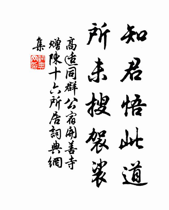 高适知君悟此道，所未搜袈裟书法作品欣赏
