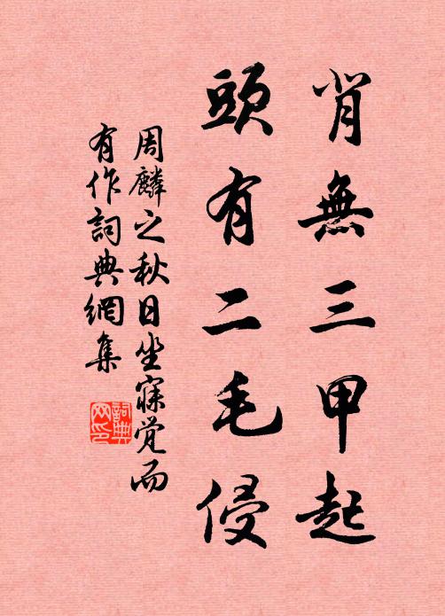 周麟之背无三甲起，头有二毛侵书法作品欣赏