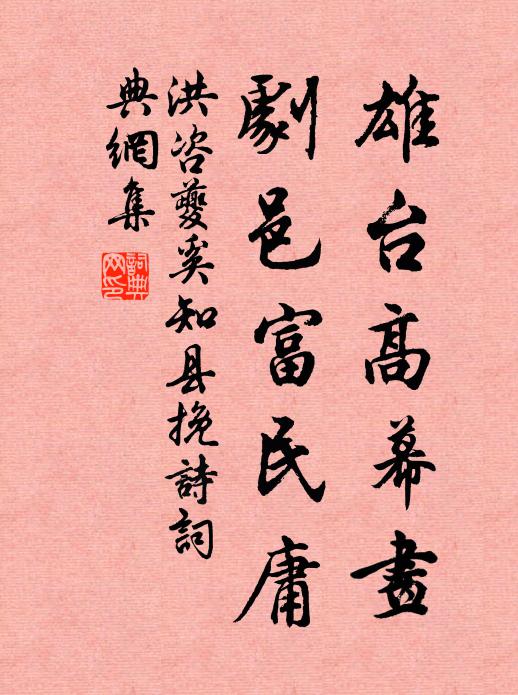 洪咨夔雄台高幕画，剧邑富民庸书法作品欣赏